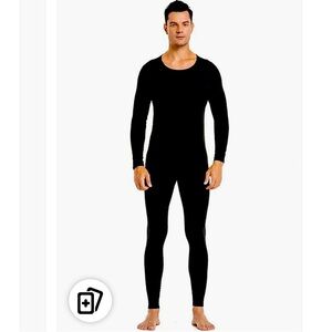 Mens Black Long Johns Set Ultra Soft Sz L New